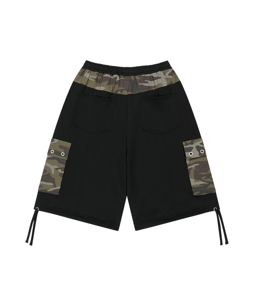 MAHAGRID Bermuda Camo Cargo Sweatshort Black(Mg2Gmmpa08A)