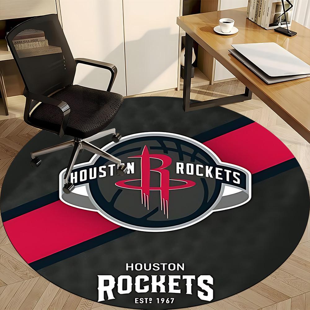 1 шт. Круглый ковер для офиса Rockets Houston, Коврик для помещений, Подходит для офиса, спальни, гостиной, домашнего декора, Декор комнаты, Offic a0926209