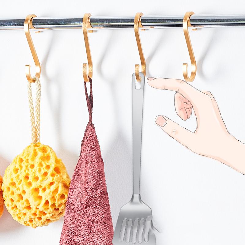 Aluminium Alloy S Shape Hooks 10Pcs Space Saving Heavy Duty Hanger for Kitchen Rail Pot Pan Closet Organizer