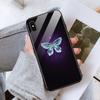 Роскошный чехол для телефона из закаленного стекла с бабочкой для iPhone Samsung Galaxy Infinix, противоударный чехол из ТПУ с мягким краем, чехлы для мобильного телефона