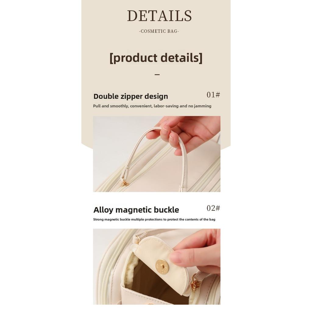 Женская многофункциональная косметичка - Большая вместительная портативная дорожная коробка для хранения косметики, В комплекте отделения для кистей и туалетных принадлежностей