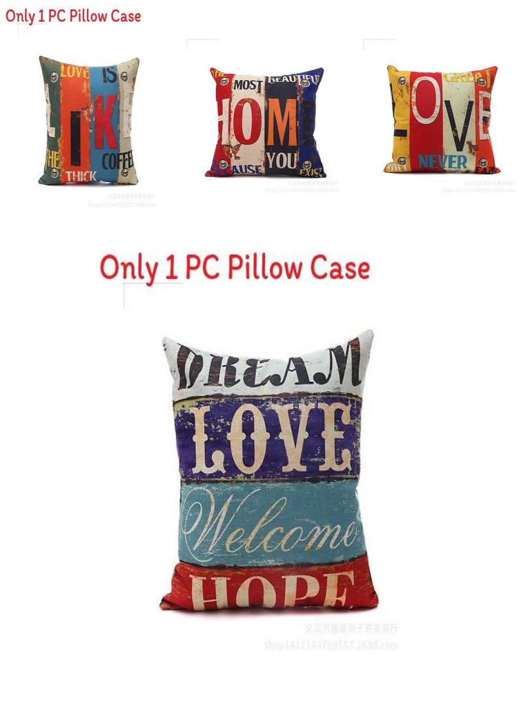 Премиальная наволочка квадратная хлопковая с принтом ретро-букв меланж для вневременной элегантности