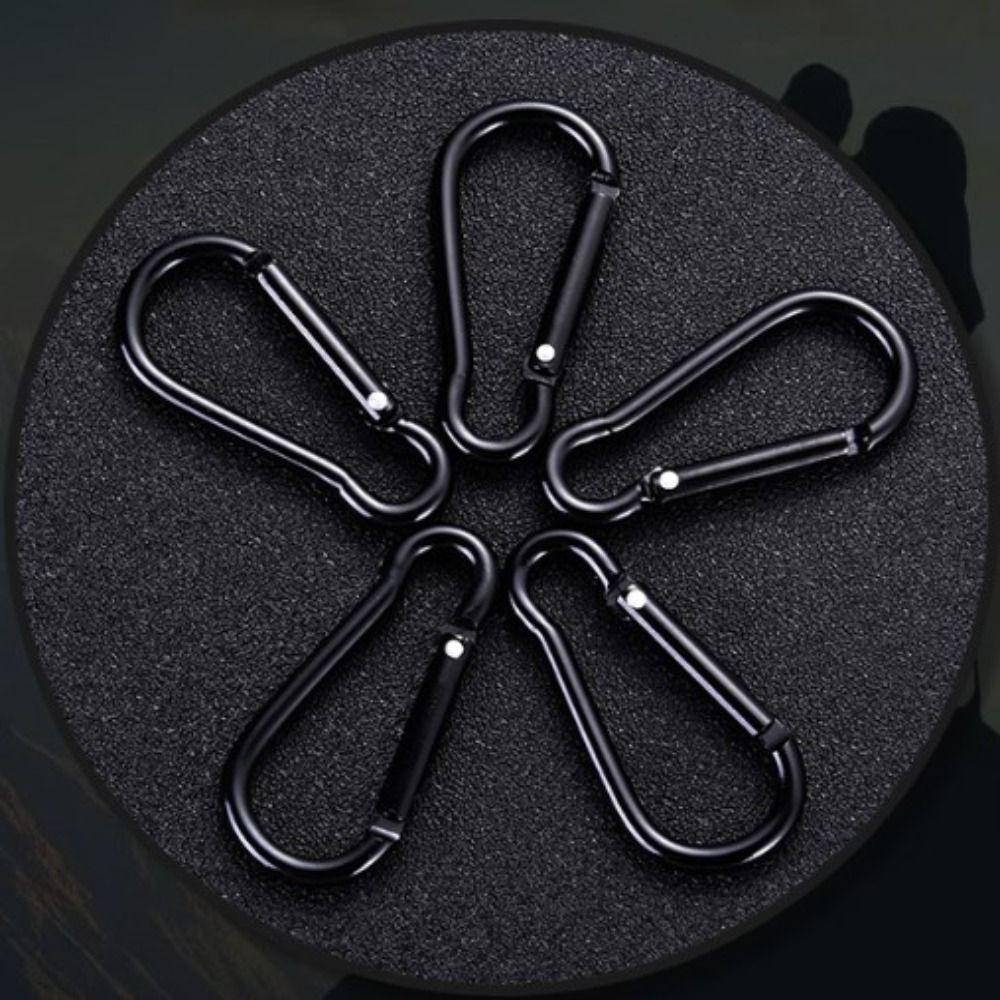 5pcs 3.6*46mm Spring Snap Clip Aluminium Alloy Water Bottle Hooks Climbing Keychain Outdoor Tool
