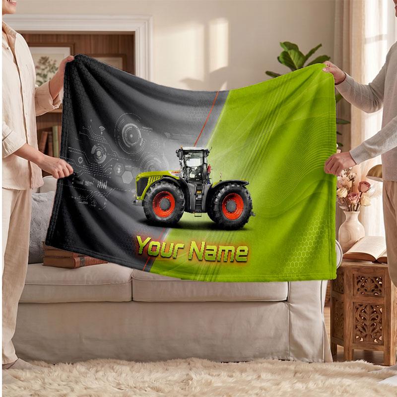 CLAAS Flannel Blanket, Custom Name Text Personalized Soft Throw Blanket Home Decor Gift