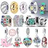 Оригинальные медные шармы-бусины Звезда Луна Часы Куб Шарм Для Браслета Подвеска DIY Изысканные Женские Девушки Дамы Ювелирные Изделия Подарки
