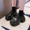 Fashion Women Platform Loafers Shoes 8.5CM High Heels Lace-up Pumps NEW 2025 Trend Spring Leather Chunky Sneakers Outdoor Walking Pumps