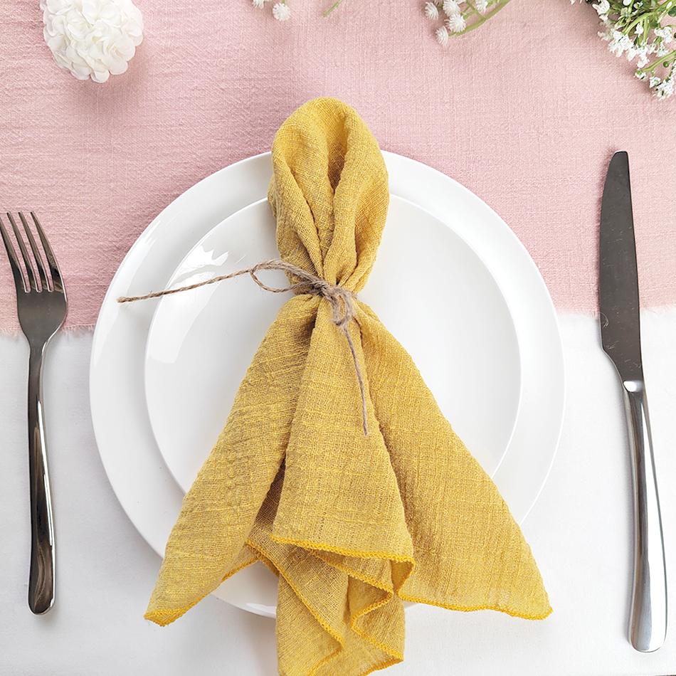 Set of 50 Cotton Cloth Napkins Gauze Fabric 30x30 Cm Factory Outlet Wedding Decor Everyday Use Dinner Tea Towel Table Village