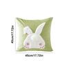 Easter Rabbits Throw Pillow Cover 45x45cm Happy Easter Pillow Cover Bunny Soft Cushion Case Decorative Pillow Covers for Home