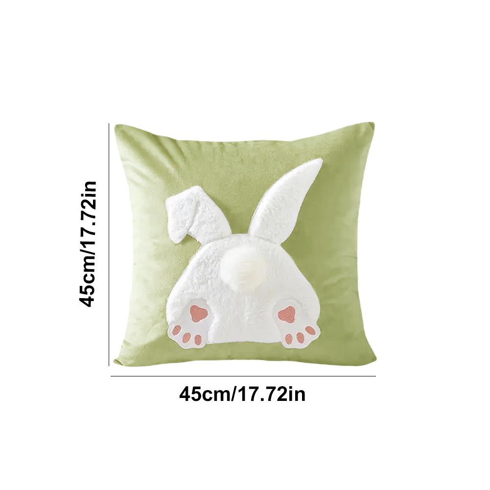Easter Rabbits Throw Pillow Cover 45x45cm Happy Easter Pillow Cover Bunny Soft Cushion Case Decorative Pillow Covers for Home