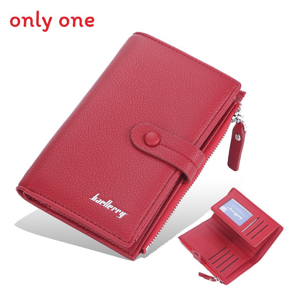 Womens Midlength Wallet With Waterproof Pu Material And Zipper Closure For Everyday Carry