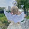 1 Set Halloween Angel Costume Set Artificial Feather White Wings Cane Hair Hoop Three-piece Set Masquerade Cosplay Party Props Angel Wings Set