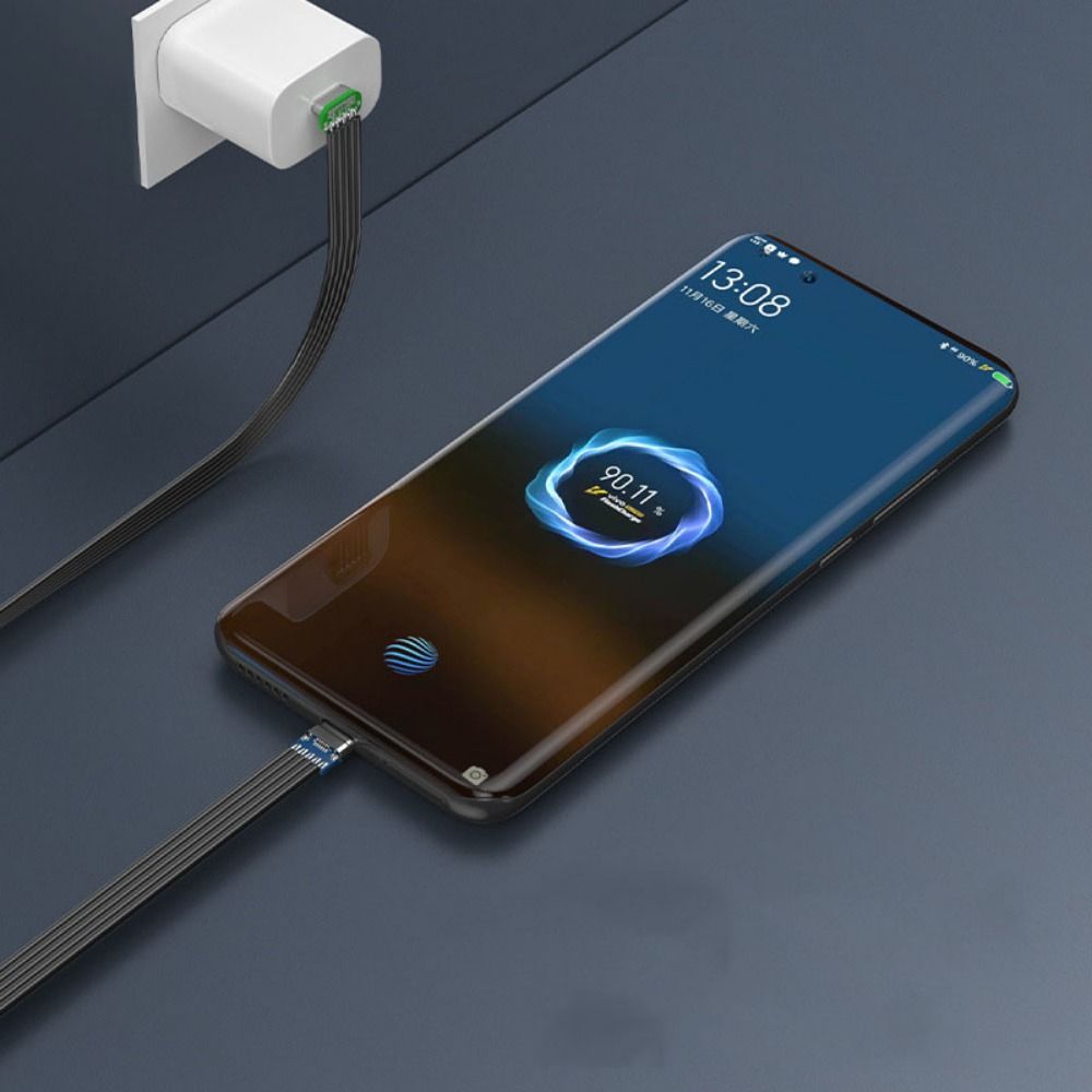 Lightweight Fast Charging Data Cord Anti Oxidation Type C To USB C Flat Cable Quick Charge