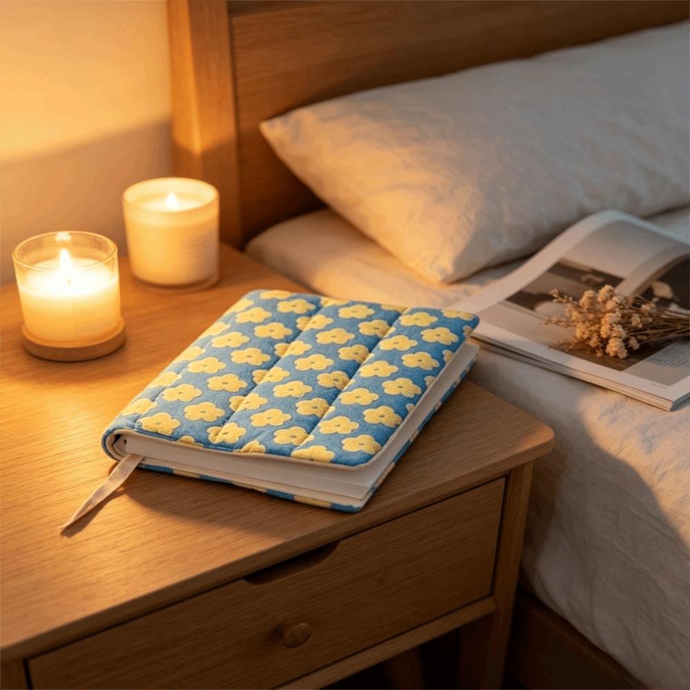 Lightweight Fabric Book Jacket Floral Design Fabric Book Sleeve Fabric Notebook Protector Summer