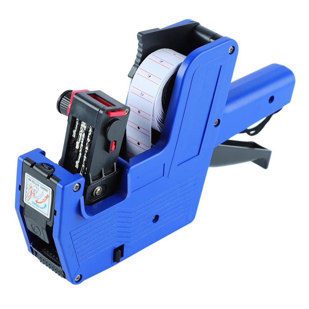 8-значный цифровой ценник с 3 рулонами этикеточной бумаги, 2 чернильных колеса, прозрачный принтер для печати цен