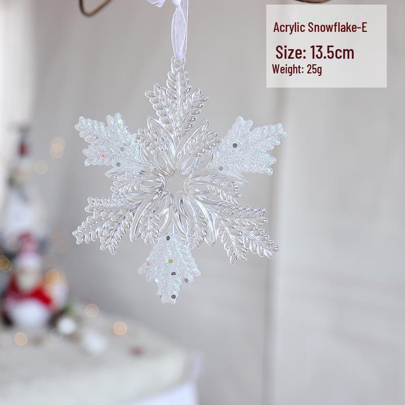 Снежинка Новогодняя елочная игрушка: Акриловая сосулька для праздничного украшения или свадебной инсталляции, прозрачно-белая