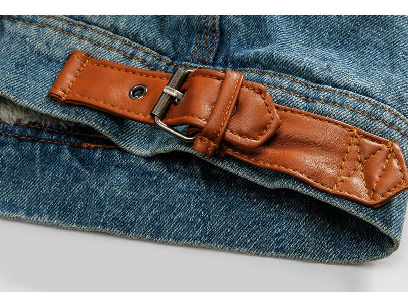 Осенне-зимняя плотная джинсовая куртка большого размера для пары - Мужская повседневная в корейском стиле