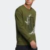 adidas Wj Swt Logo Printing Sports Round Neck Pullover Green Men's GP0919