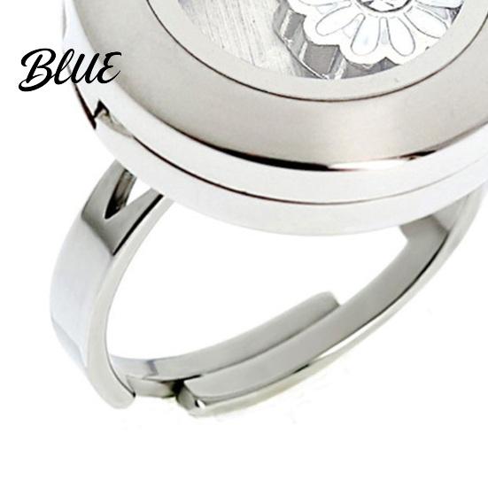 Unique Ring with Storage Box Round Photo Locket Adjustable Holds