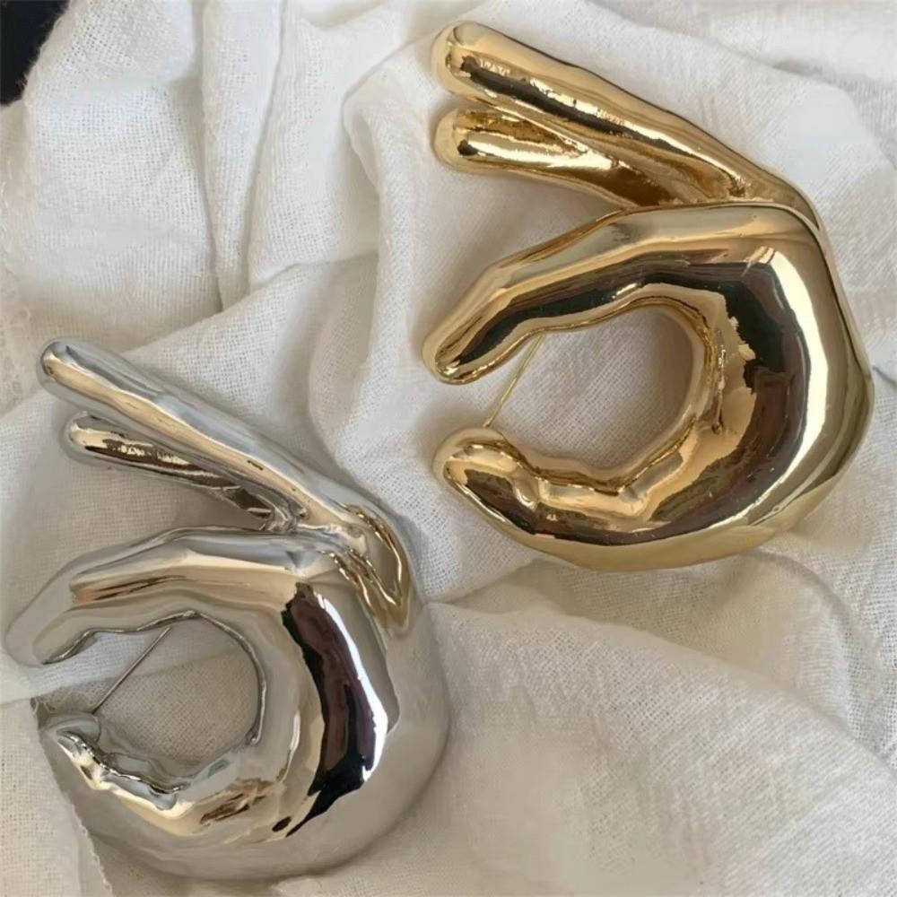 Hand Gesture OK Gesture Brooches Large Suit Lapel Pin Personalized Clothes Badge Women Men
