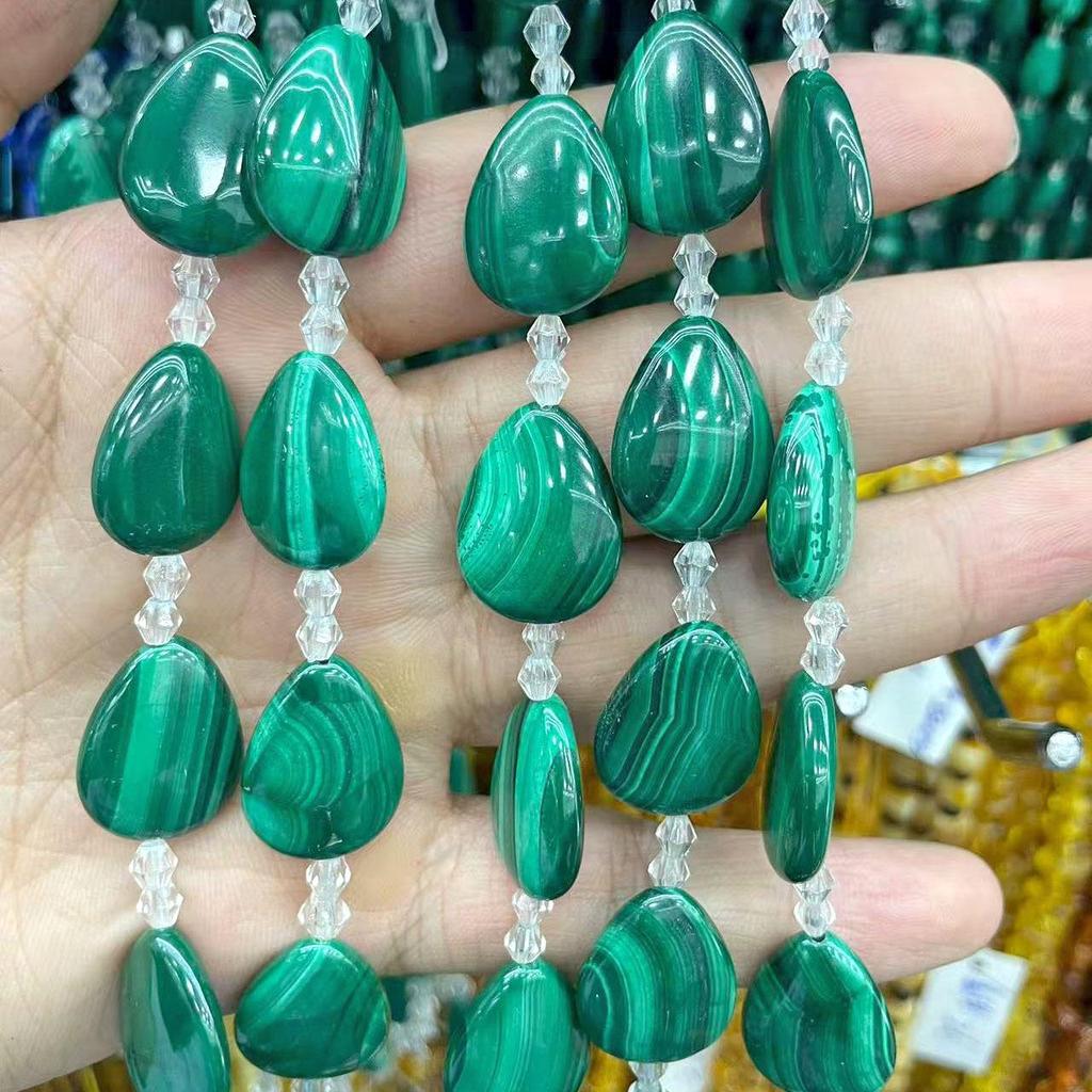 Чистый Натуральный Малахит Трубка и Овальный Абакус Свободные Бусины для DIY Браслета Ювелирных Изделий