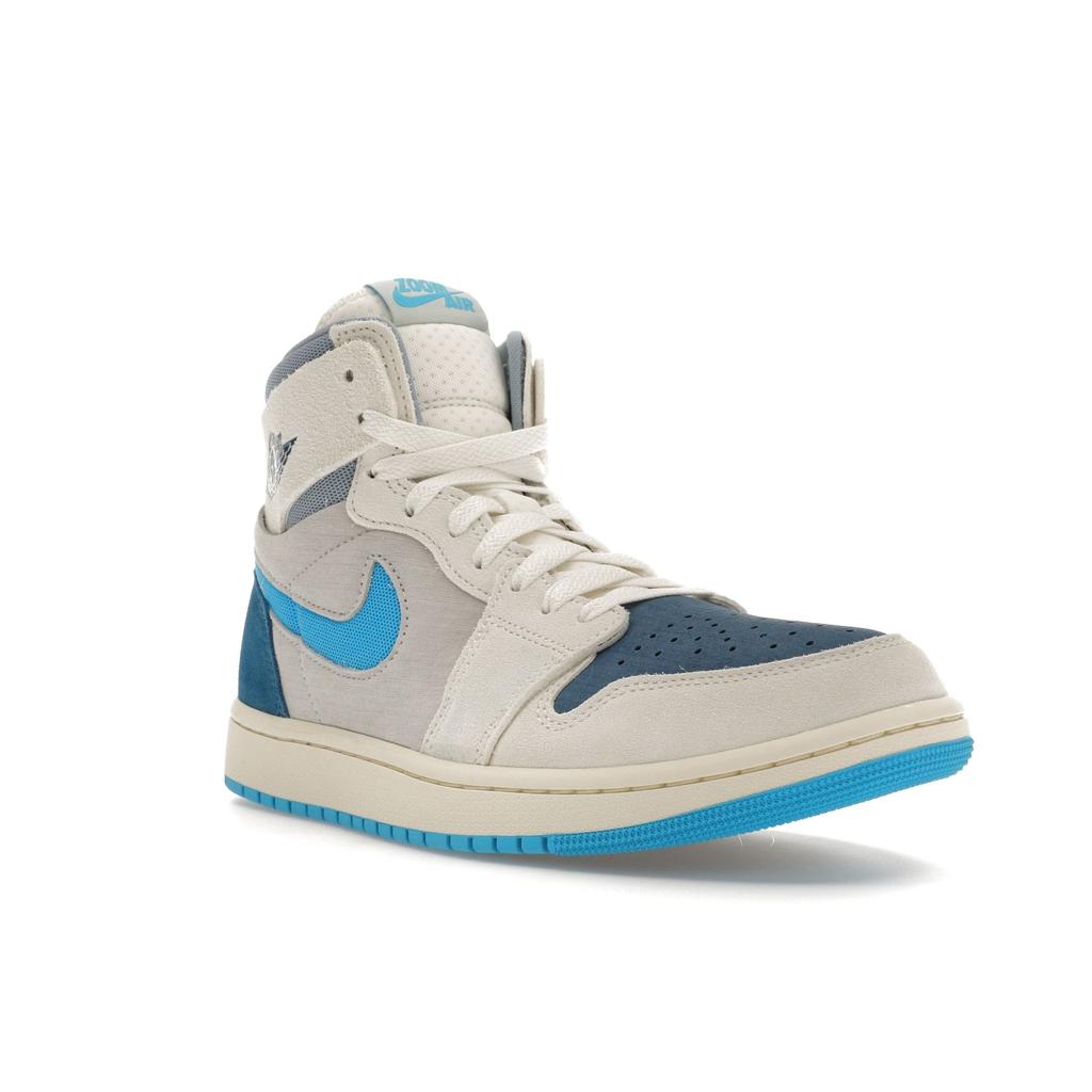 Air Jordan 1 High Zoom Comfort 2 Dark Powder Blue Men Sneakers Sail Blue-Grey Light-Silver DV1307-104