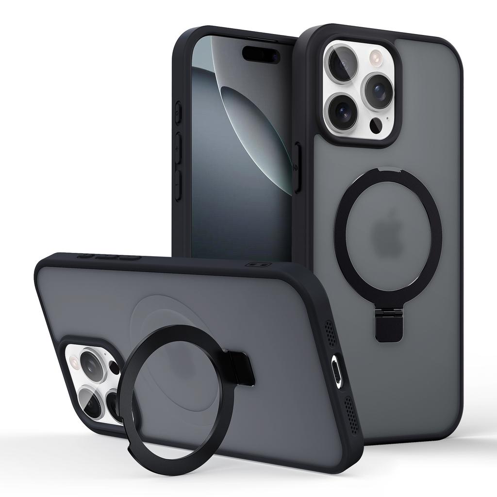 Применимый iPhone Магнитный металлический кронштейн Чехол для мобильного телефона Apple 16 матовая поверхность с ощущением кожи противоударная защитная крышка