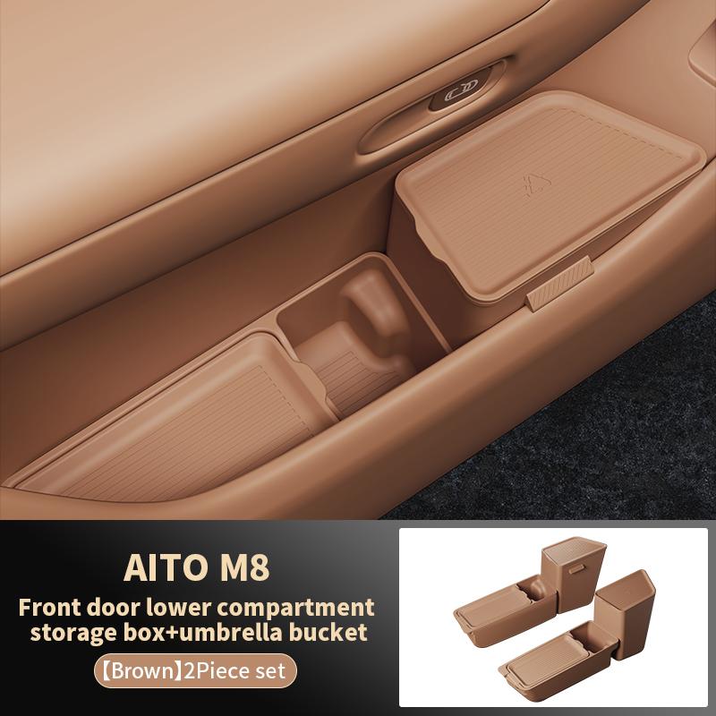 2Pcs For AITO M8 5/6Seat 2025 2026 Car Door Storage Box Door Groove Pad Storage Box Car Interior Organizer Accessories