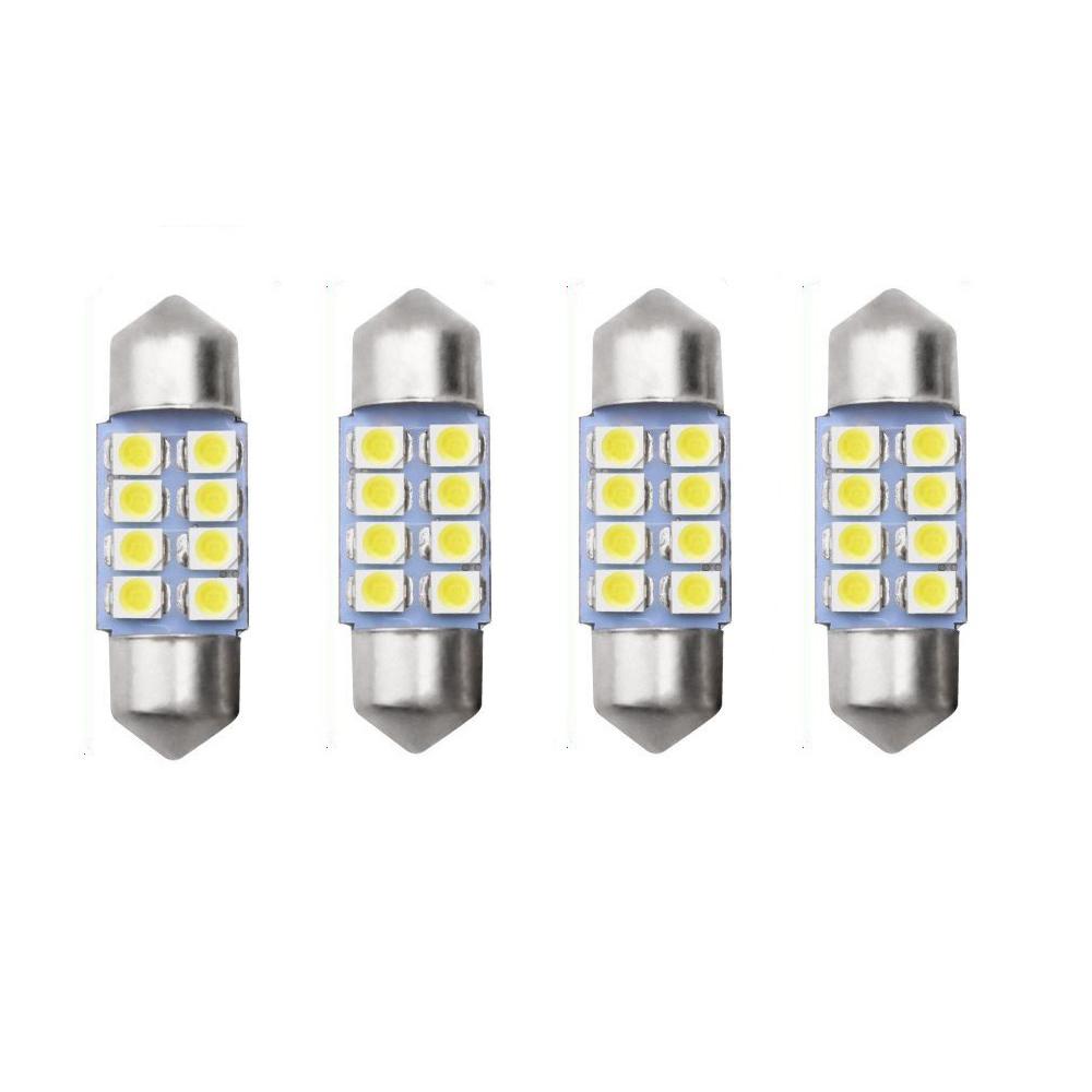 10/4 шт. 31 мм, 36 мм, 39 мм, 41 мм светодиодные лампы 2835 8SMD, автомобильная купольная лампа с двойным наконечником на крыше, лампа для чтения