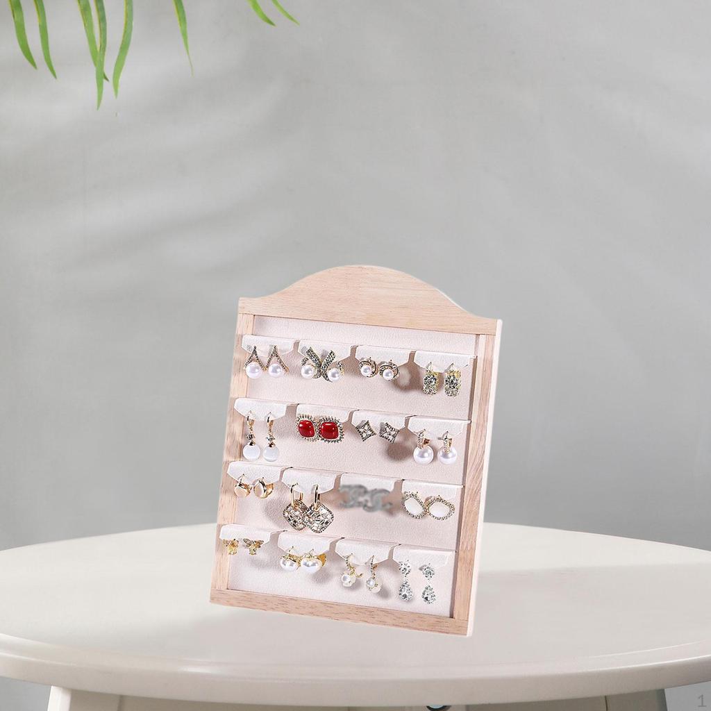 Earring Display Stand, Studs Selling Rack ,Portable Wooden Jewelry Holder Storage Organizer for
