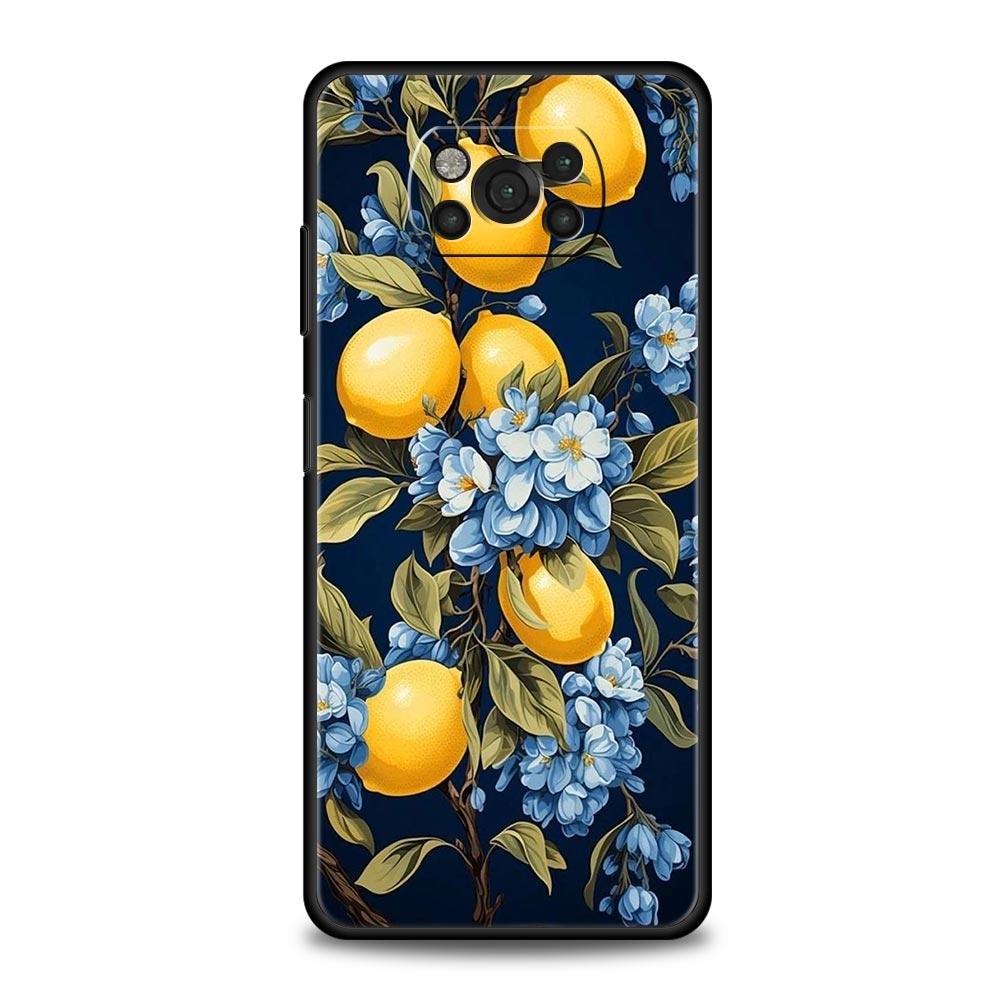 Летний чехол для телефона с принтом лимона и свежих фруктов для Xiaomi Poco F7 Ultra F6 F5 F4 F3 X6 X5 X4 X3 NFC C51 C55 M4 GT 5G, мягкий ТПУ