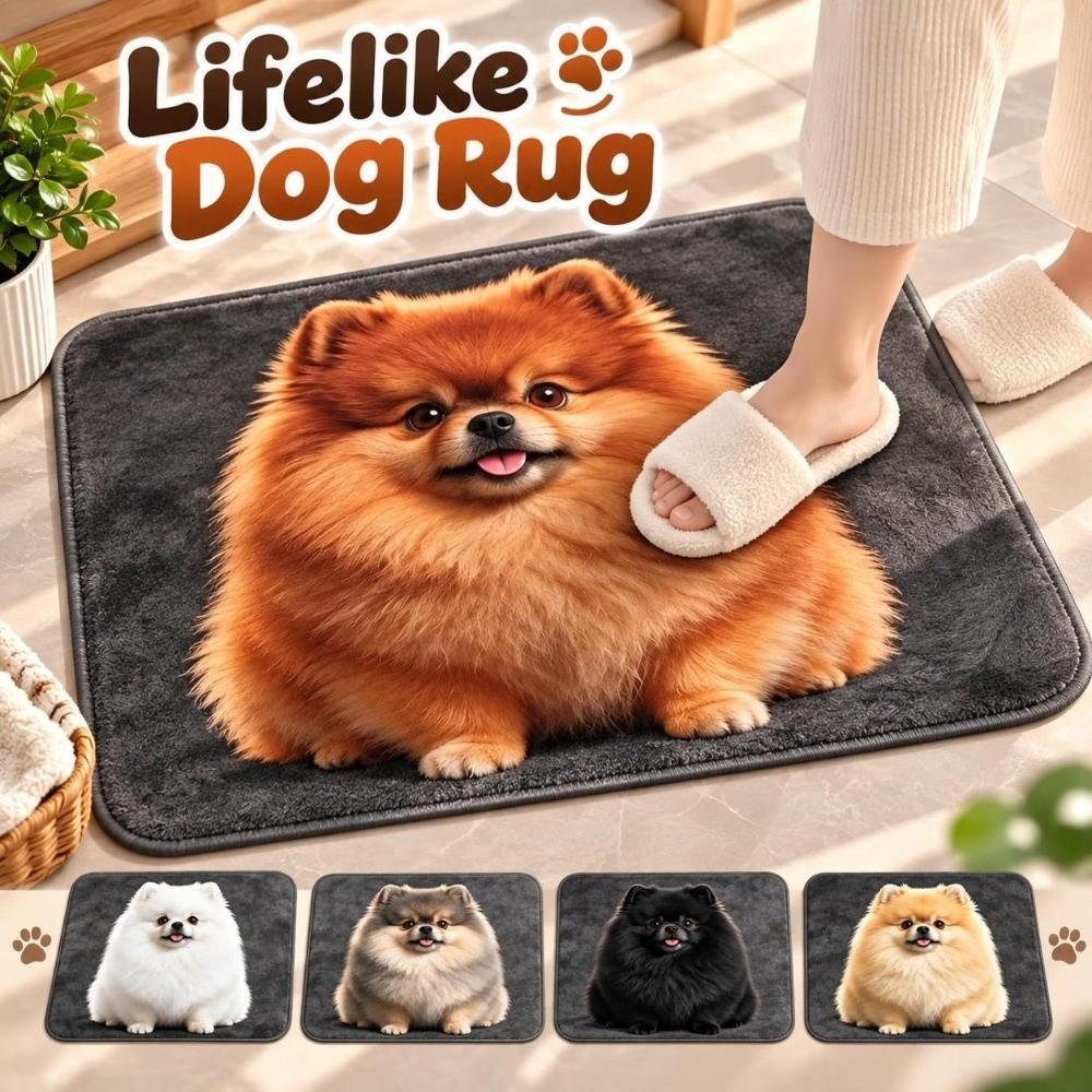 Imitation Cashmere Home Decor Carpet Non-Slip Cartoon Carpet Cute Dog Area Rug Bedrooms