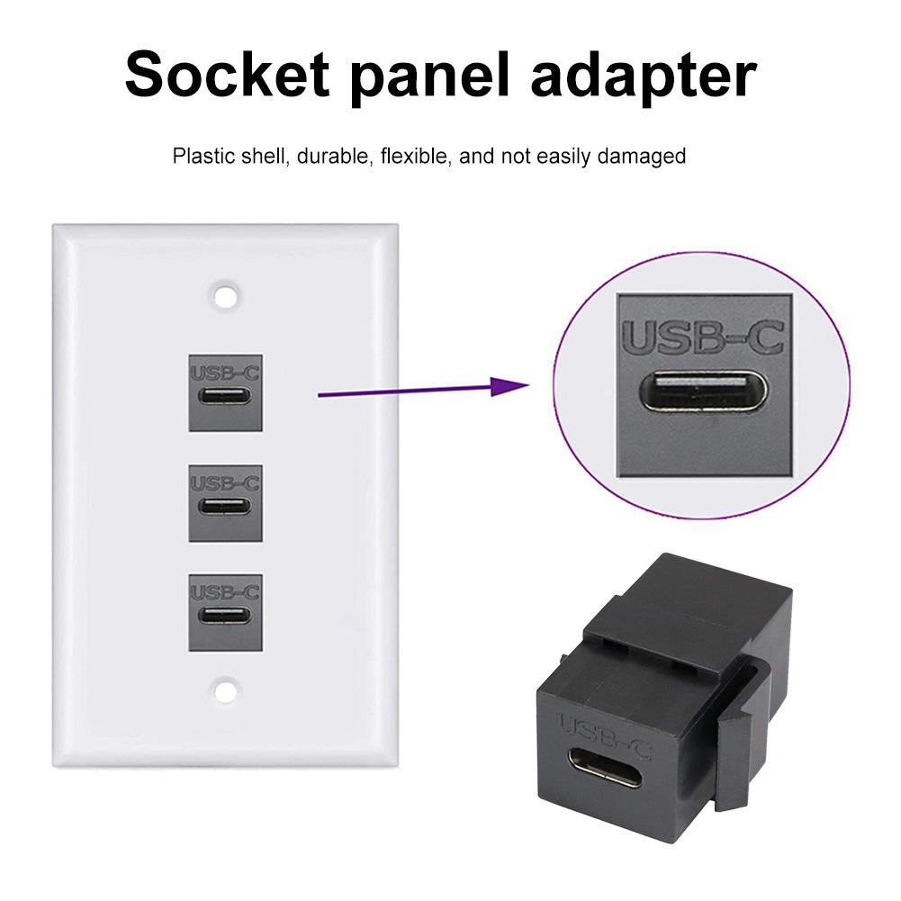 1-3X USB 3.1 Type C Keystone Гнездо-Гнездо Соединитель Вставки Разъем Порт Кабеля Удлинитель для Настенной Панели Розетки