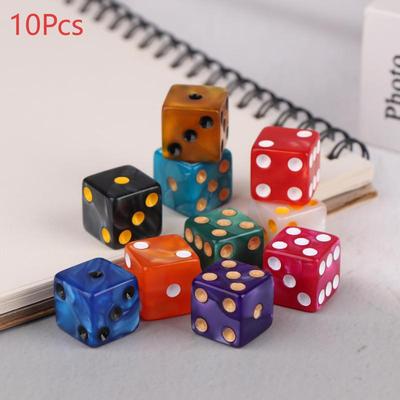 Шестигранные игровые кости 16 мм акриловый набор кубиков D6 для D&D, RPG, настольной игры или обучения математике, кости с эффектом авантюрина