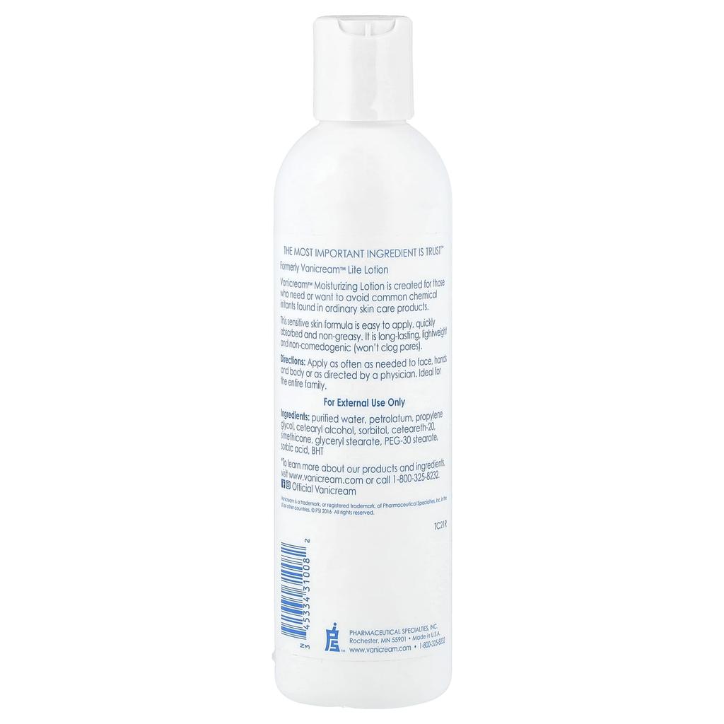 Vanicream Moisturizing Lotion, Sensitive Skin, Fragrance-Free, 8 Oz (227 G)