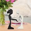 Abstract Couple Wood Ornament Man Woman Silhouette Statue Harmony Between Couple Desk
