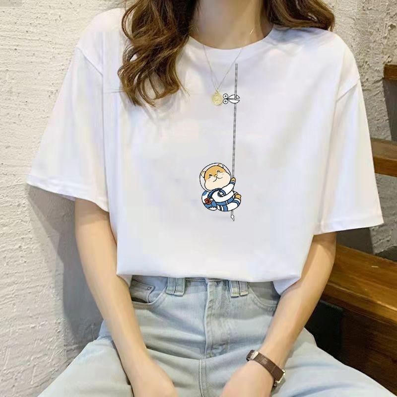 VEZFAA Женские модные повседневные летние весенние блузки и рубашки с круглым вырезом с короткими рукавами