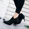 Весенне-осенние новые однотонные женские ботинки с острыми рукавами на тонком каблуке, удобная женская обувь