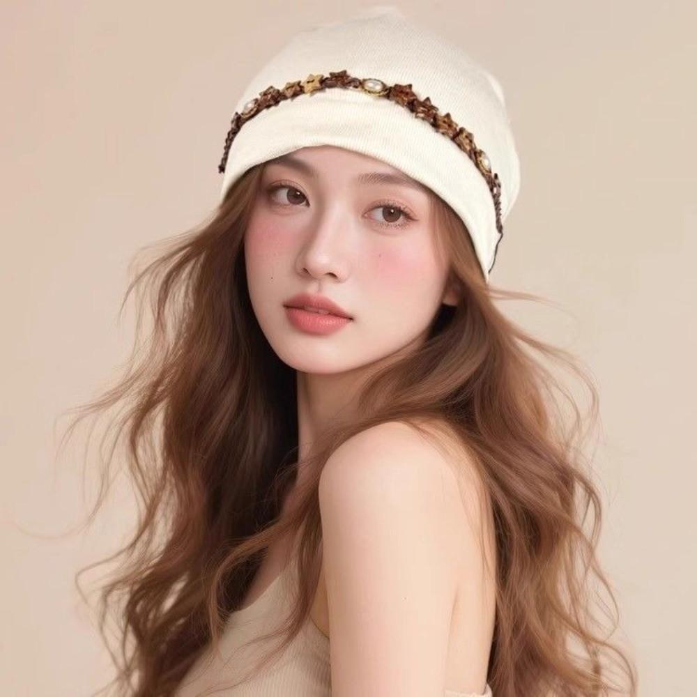 Vintage Beanies Cap Ethnic Style Pullover Hats Fashion Y2k Baggy Cap Women
