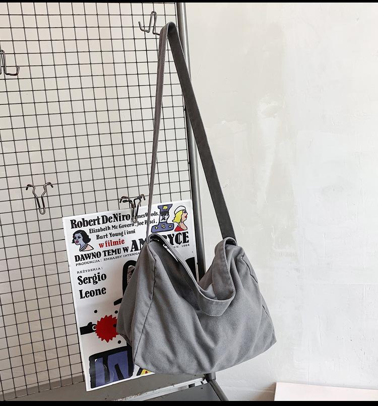 2025 универсальный студенческий рюкзак большой вместимости через плечо с косым ремнем, потертый и старый, холщовый мешок