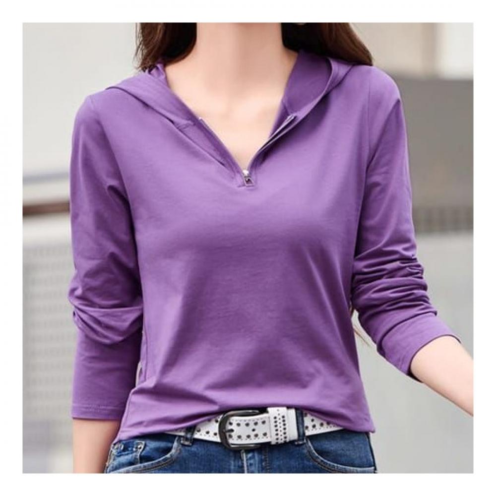 Navava Men Zipper PoinT Solid Long Sleeve Hoodie T shirT nT1402