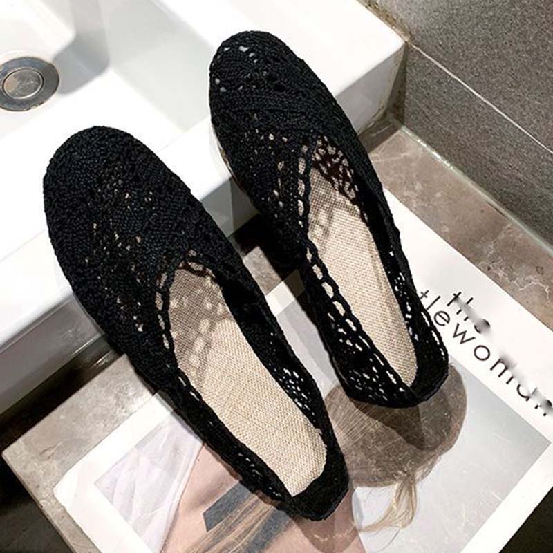 Обувь с сеткой Дышащие сандалии с сеткой Женская тканевая обувь Туфли на мягкой подошве на плоской подошве Винтажный дизайн с вырезами Простой повседневный стиль Весна Лето