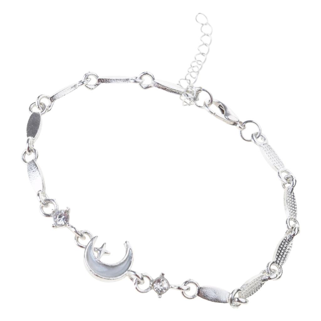 Crushed Ice Star Moon Adjustable Chain Bracelet Lightweight Alloy Wristband For Sensitive Skin Elegant Jewelry Gift