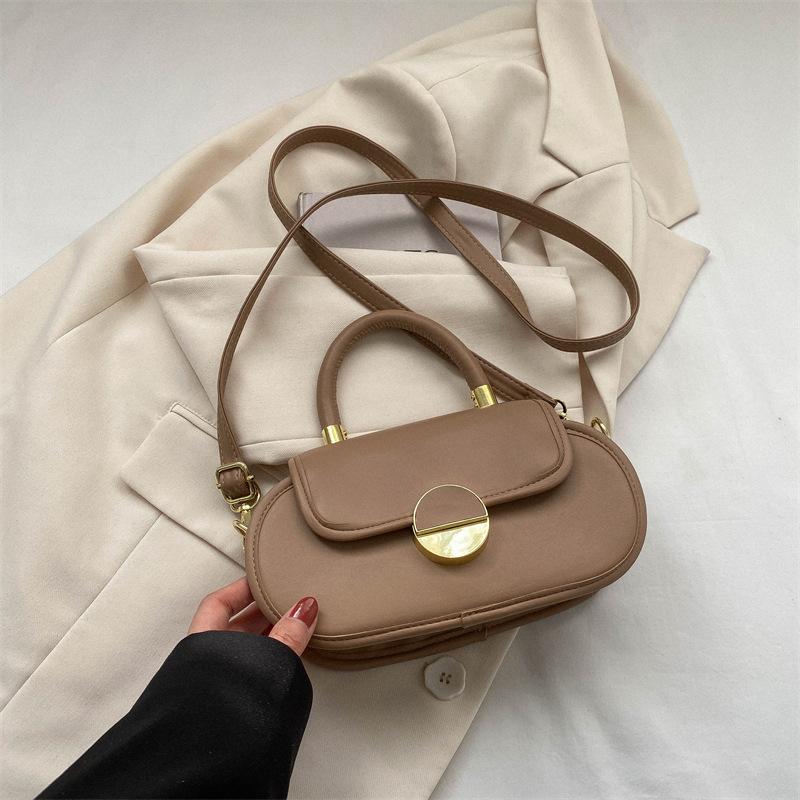 New Contrasting Color Handbag Women's Bag 2025 New Fashion Retro Saddle Bag Versatile Casual Shoulder Messenger Bag Bag