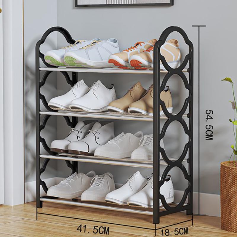 Многослойная полка для обуви, 4 слоя, простой пыленепроницаемый шкаф для хранения обуви, многослойная сборная дверная полка-органайзер для общежития