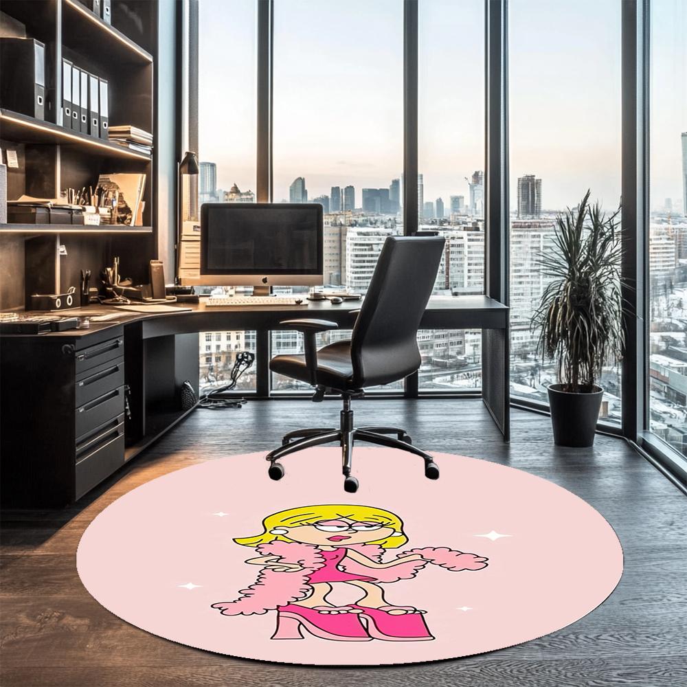 Lizzie McGuire Printed Round Rug Carpet Chair Rug Area Rug Entryway Doormats,for Office Chair Living Room Bedroom Kitchen Room.