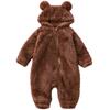 KAKELO Furry Fleece Romper with Bear Ears Baby Kids Верхняя одежда для комнаты [KAKELO] All-in-One (80 размер, 02.Коричневый)