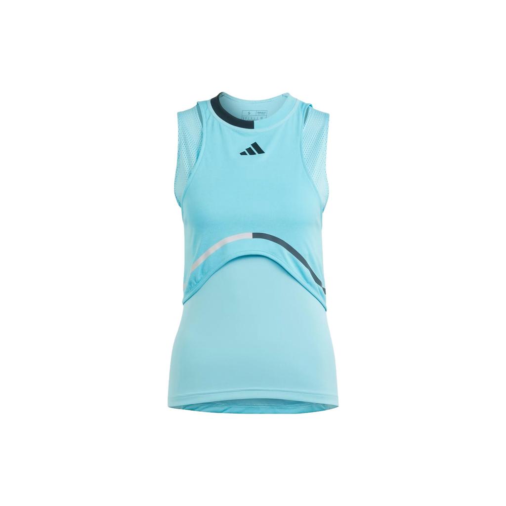 Adidas Tennis Heat.Rdy Match Tank Top Color Block Round Neck Sleeveless Vest Women Tops Blue IL9597