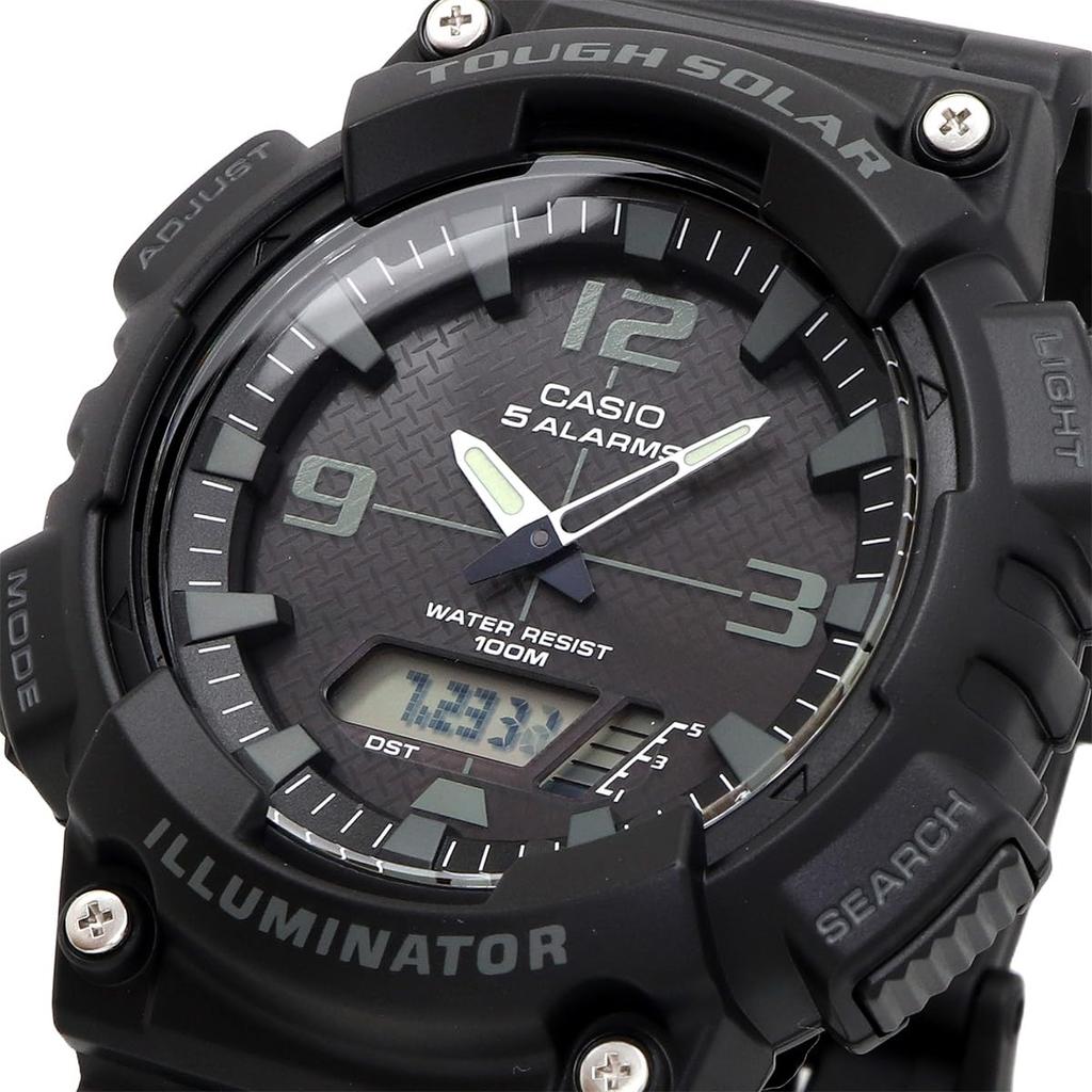 Casio Мужские часы Tough Solar Кварцевые Черные Аналогово-цифровые AQ-S810W-1A2V