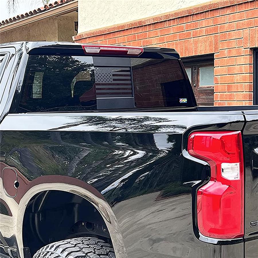 Матовая черная наклейка с изображением флага на окно подходит для Chevy Silverado Sierra 2019-2022 гг.