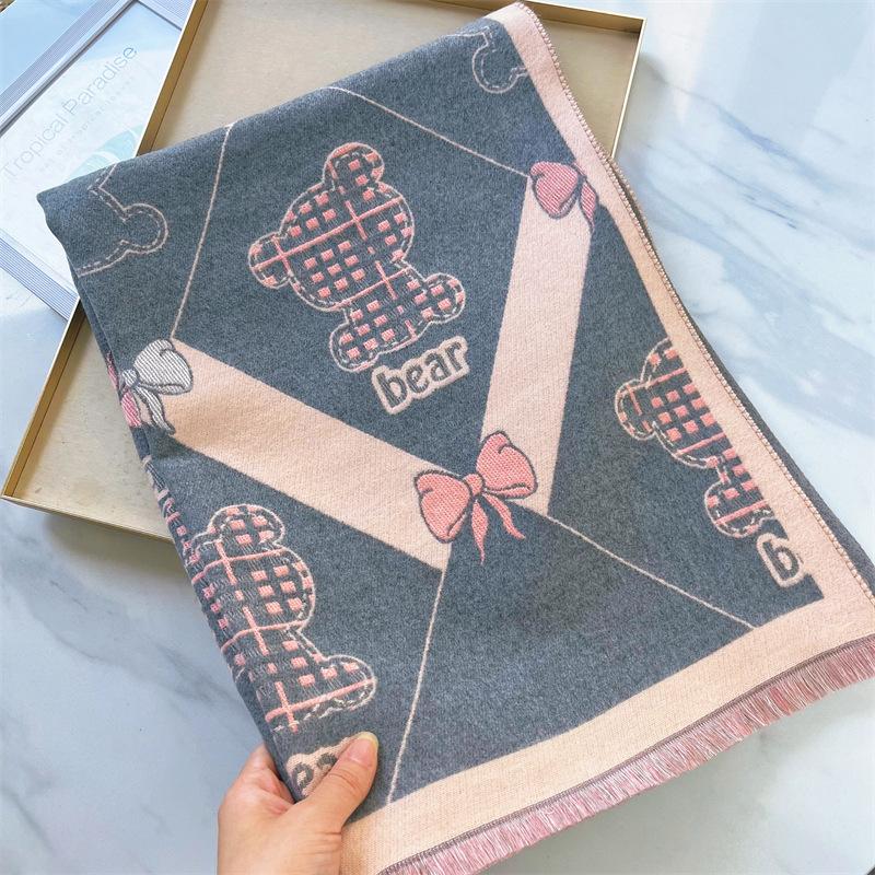 2024 Autumn/Winter New Imitation Cashmere Exterior Warm Office Versatile Extended Thick Scarf Air Conditioning Room Shawl for Women